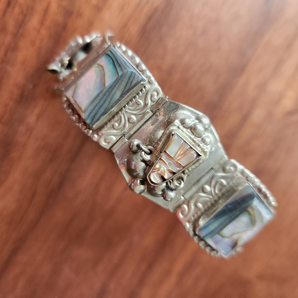Silver/shell Bracelet Vintage Taxco